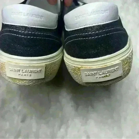 Saint Laurent Black Bedford Glitter Court Classic Sneakers - Picture 9 of 9